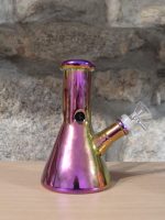 Bong Médio em Vidro - Efeito Iridescente
